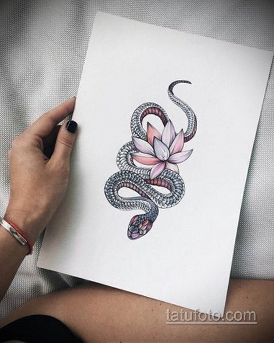 Тату змея эскиз для девушки