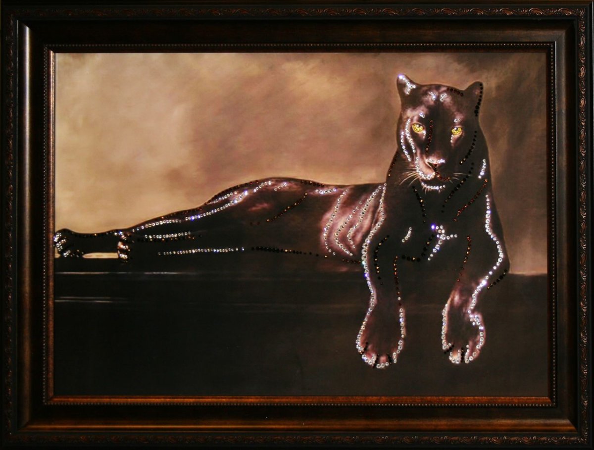 Пантера алмазная мозаика Грация