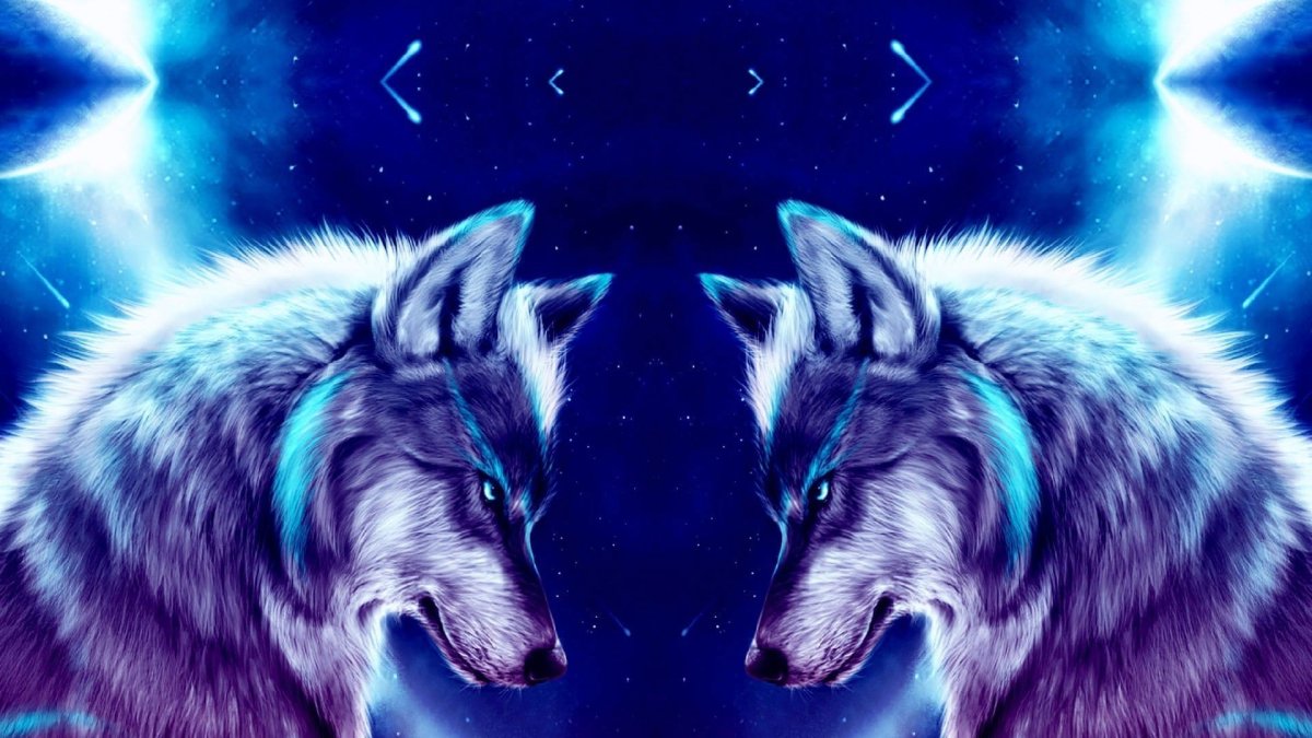 Волки на красивом фоне