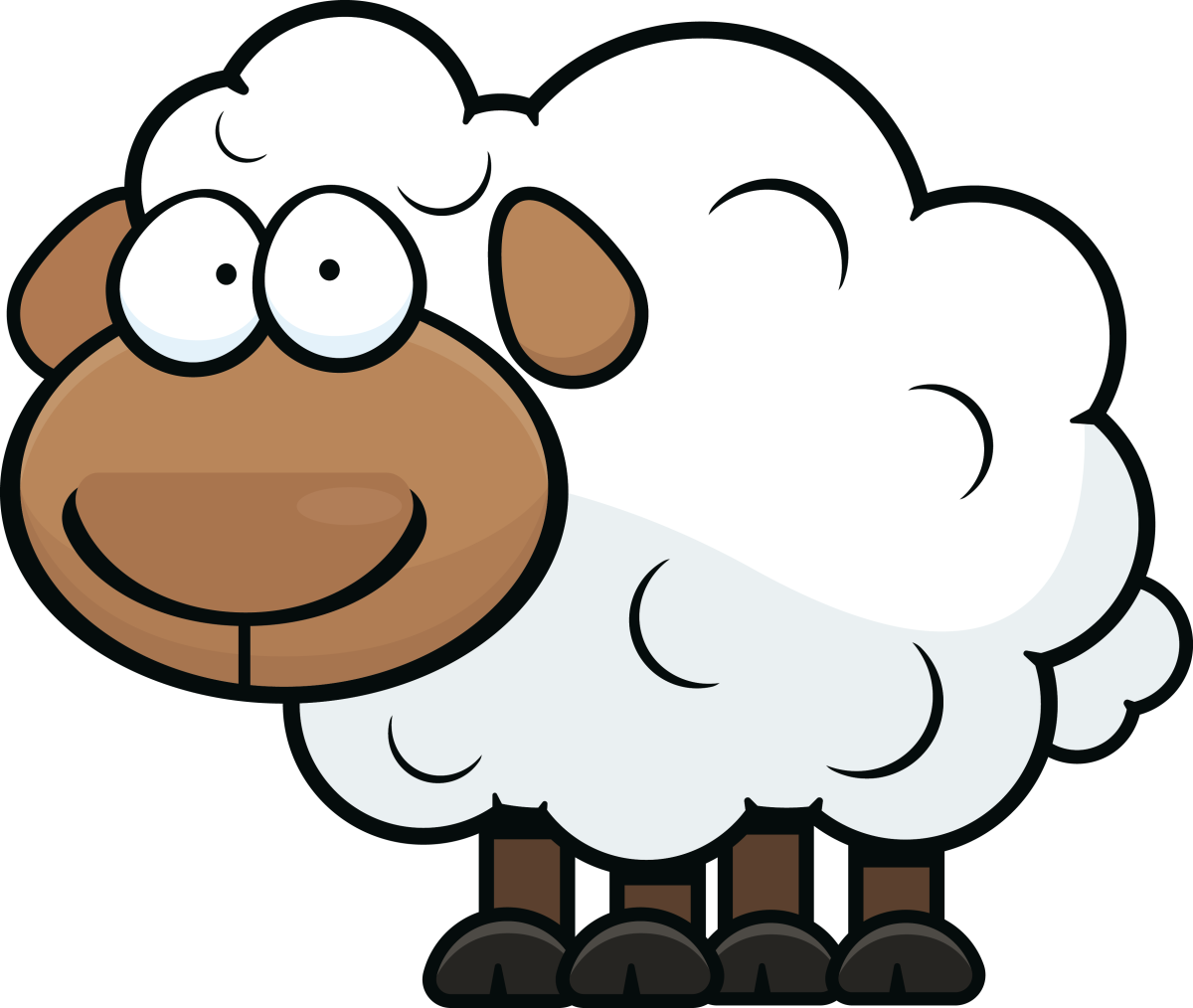 Коричневая Овечка мультяшная