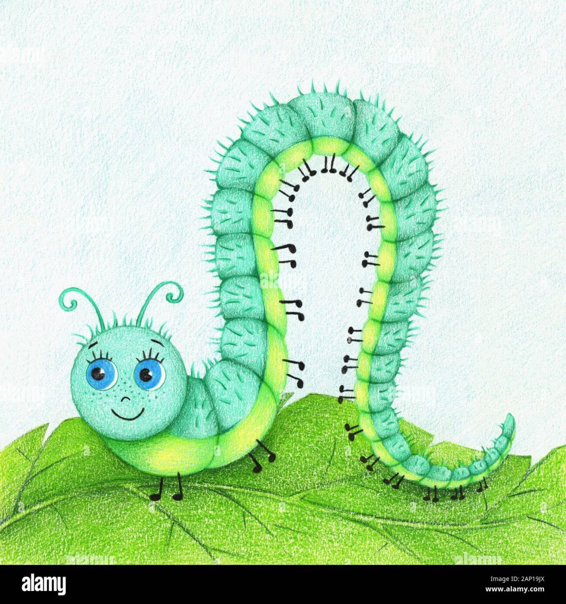 Гусеница на листочке