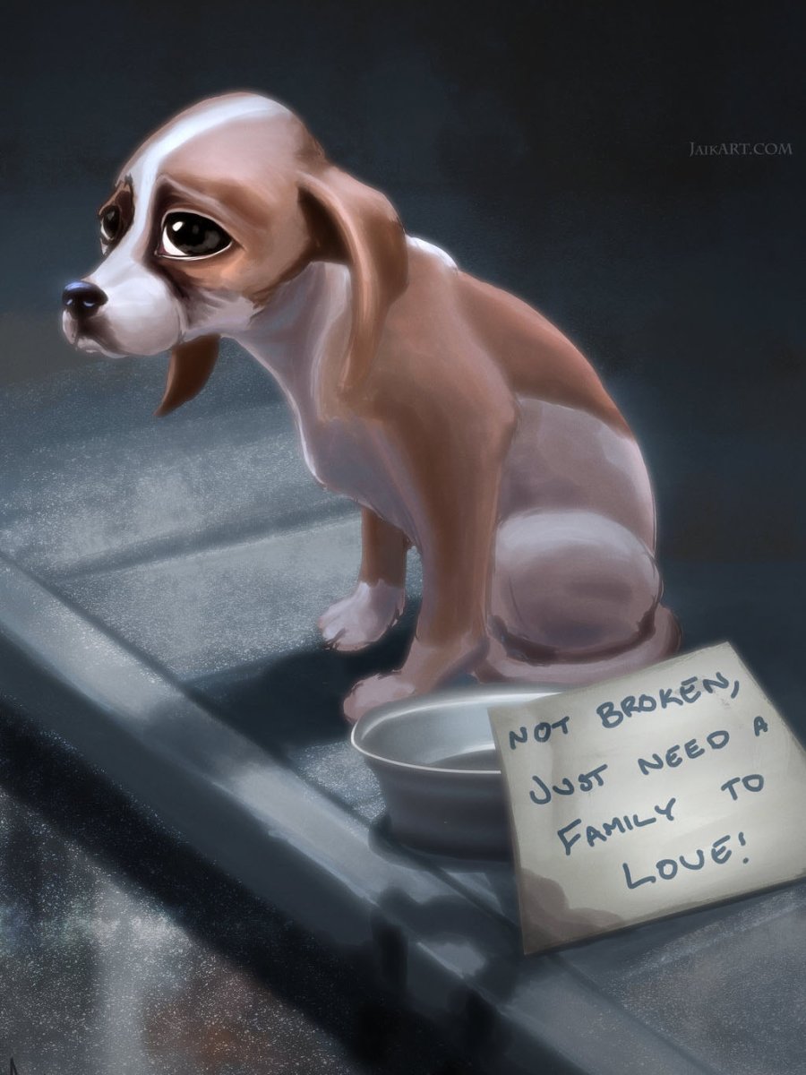 Мультяшные грустные собаки