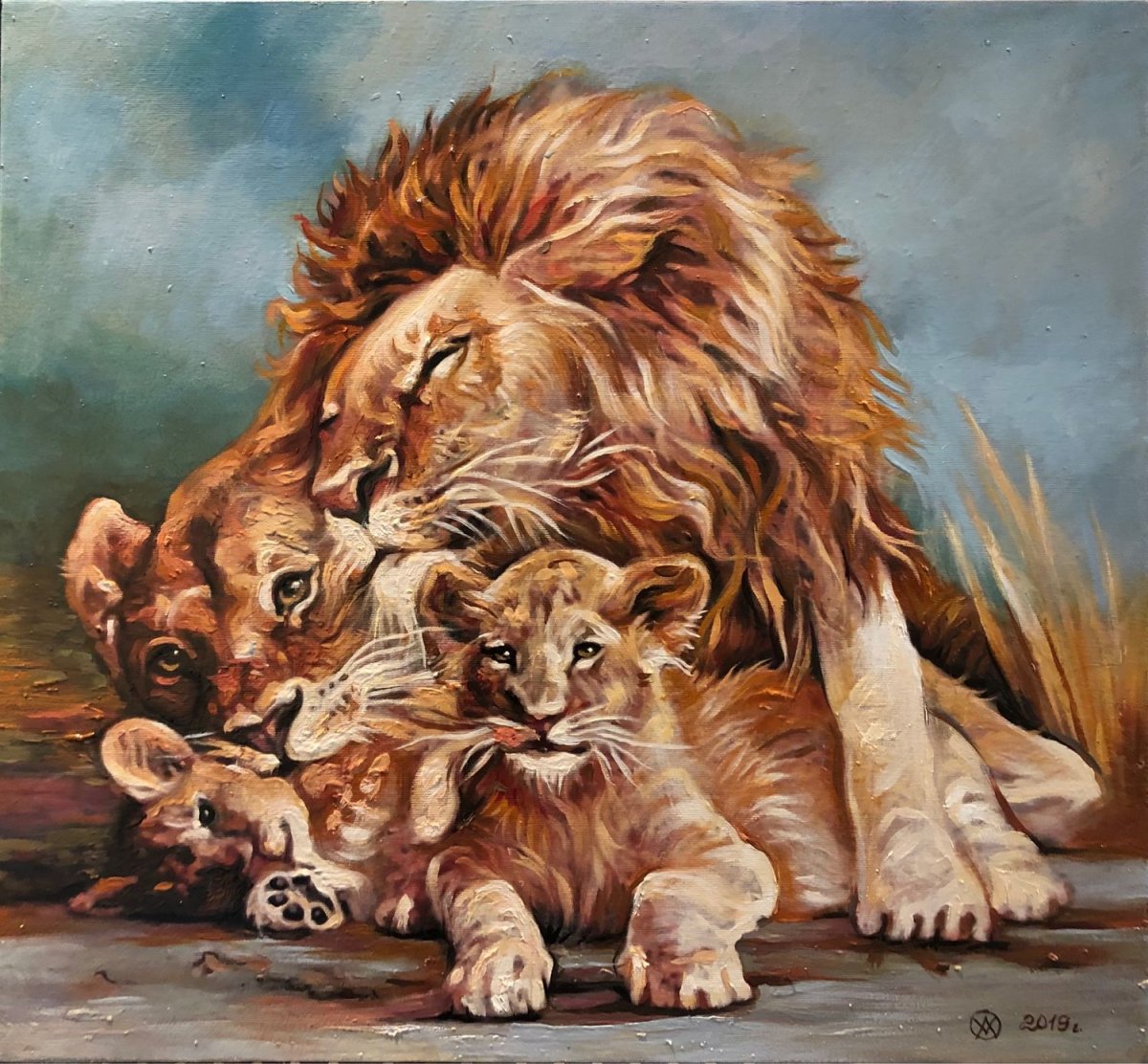 Живопись акрилом "семейство Львов"