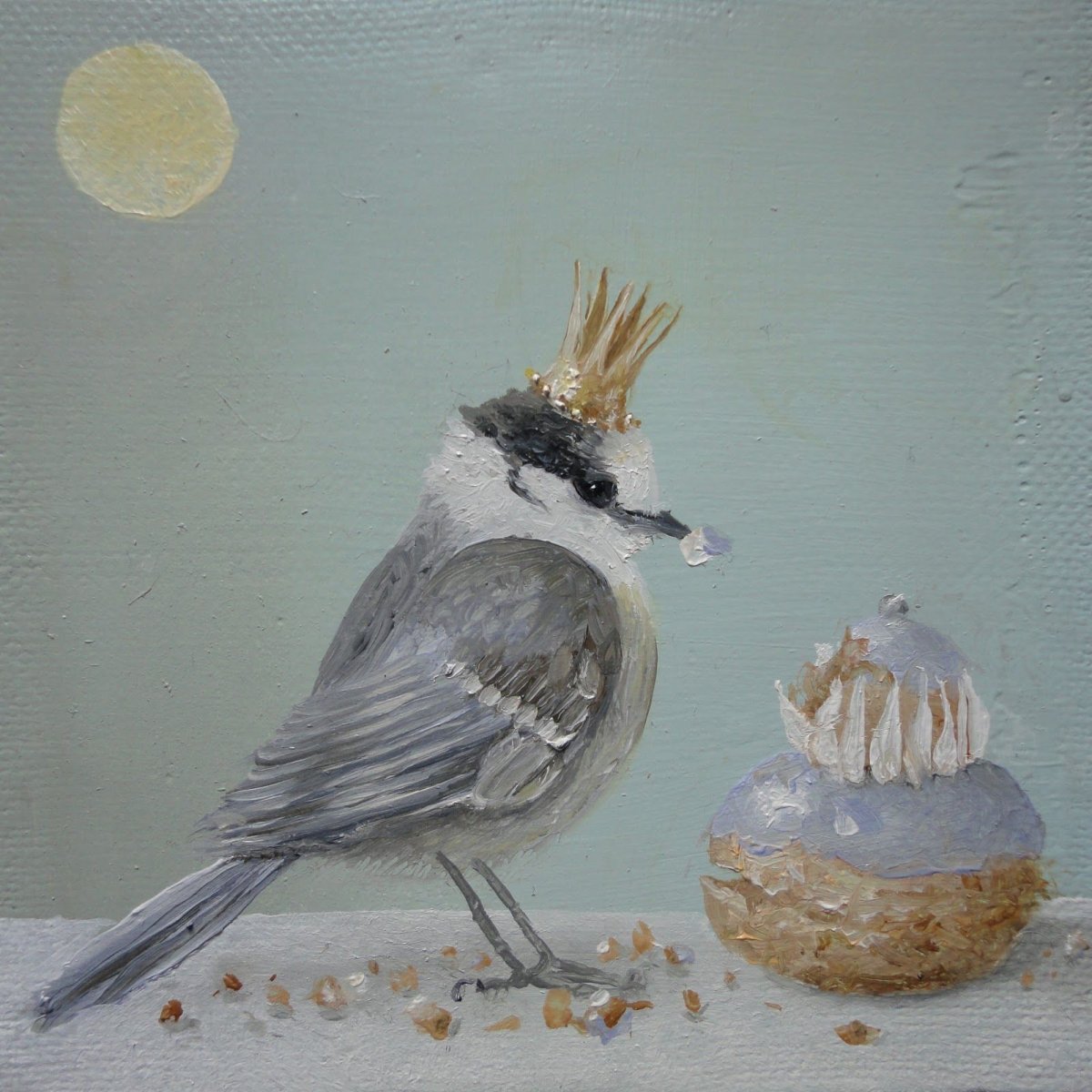 Птица в короне иллюстрации