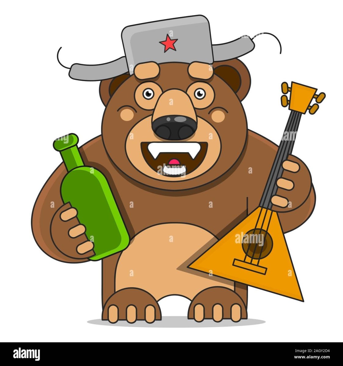 Медведь в ушанке рисунок