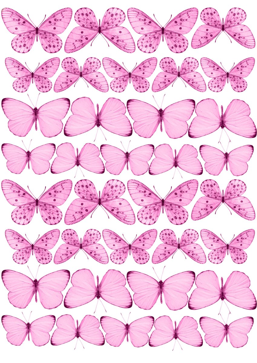 Вафельные бабочки розовые