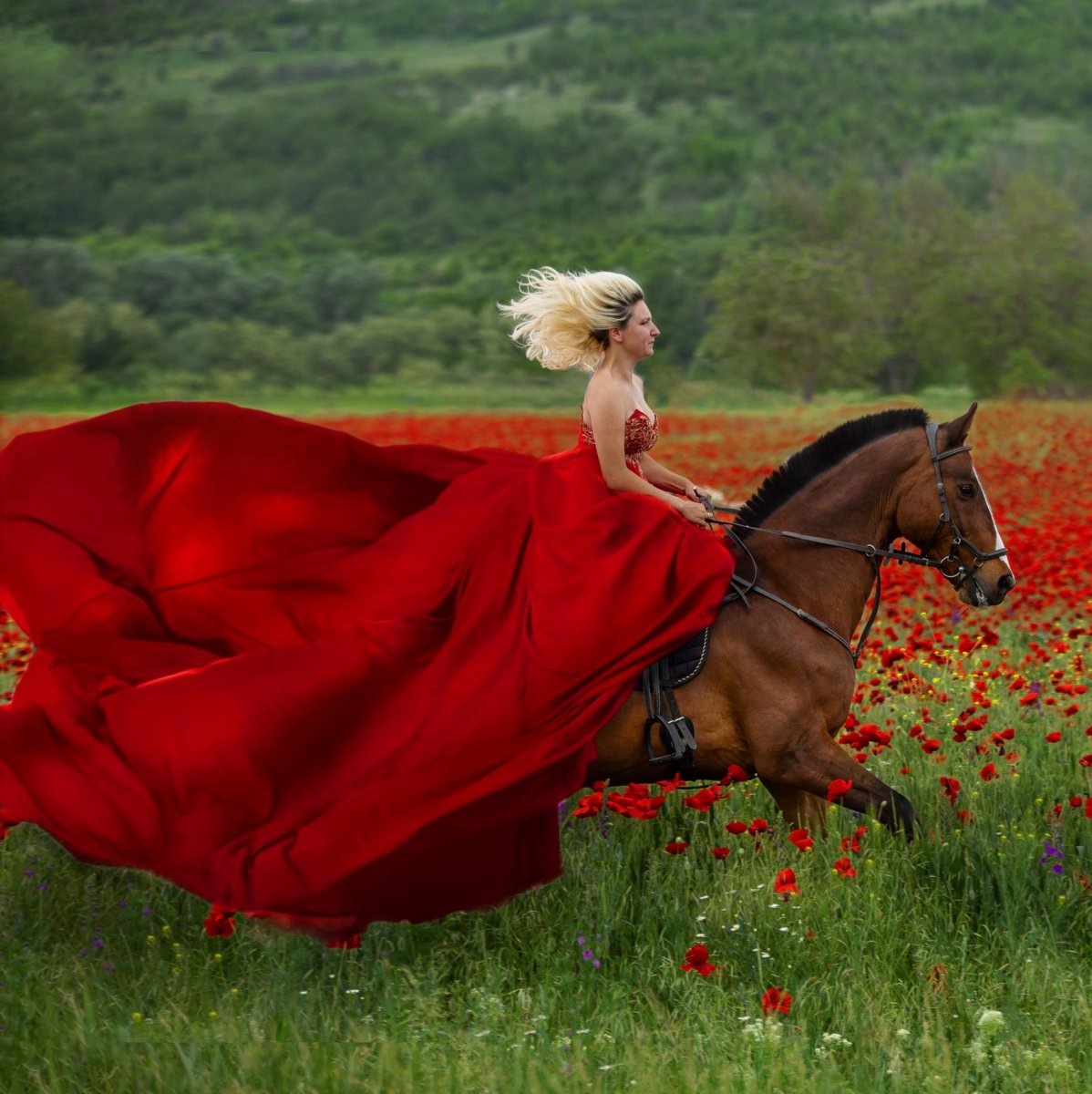 Женщина торжество жизни лошадь