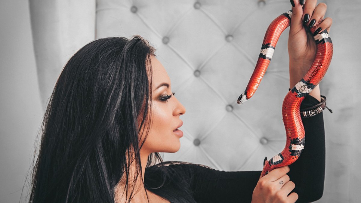 Красивые девушки со змеями