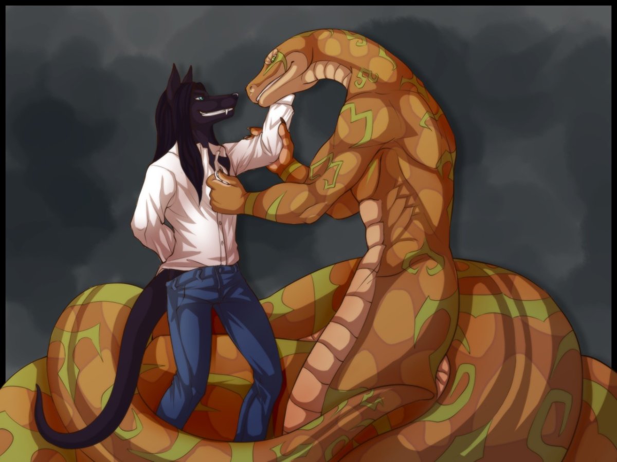 Антро змея обнимает