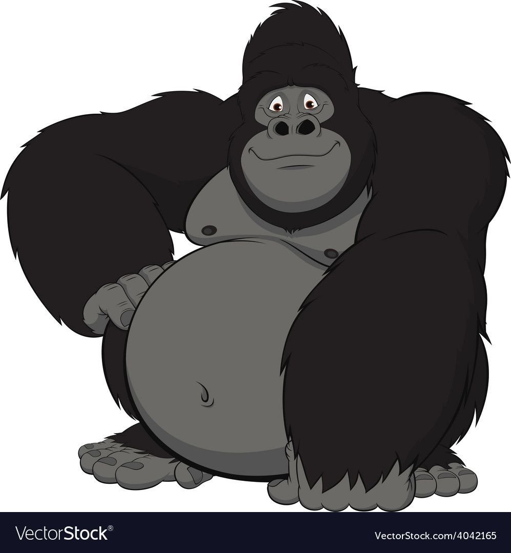 Горилла сидит иллюстрация