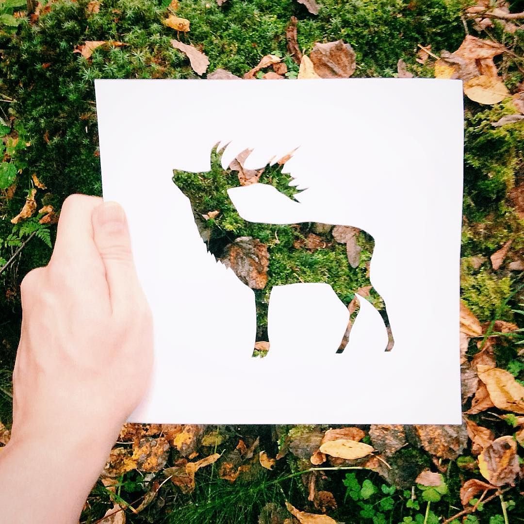 Осенняя аппликация олень