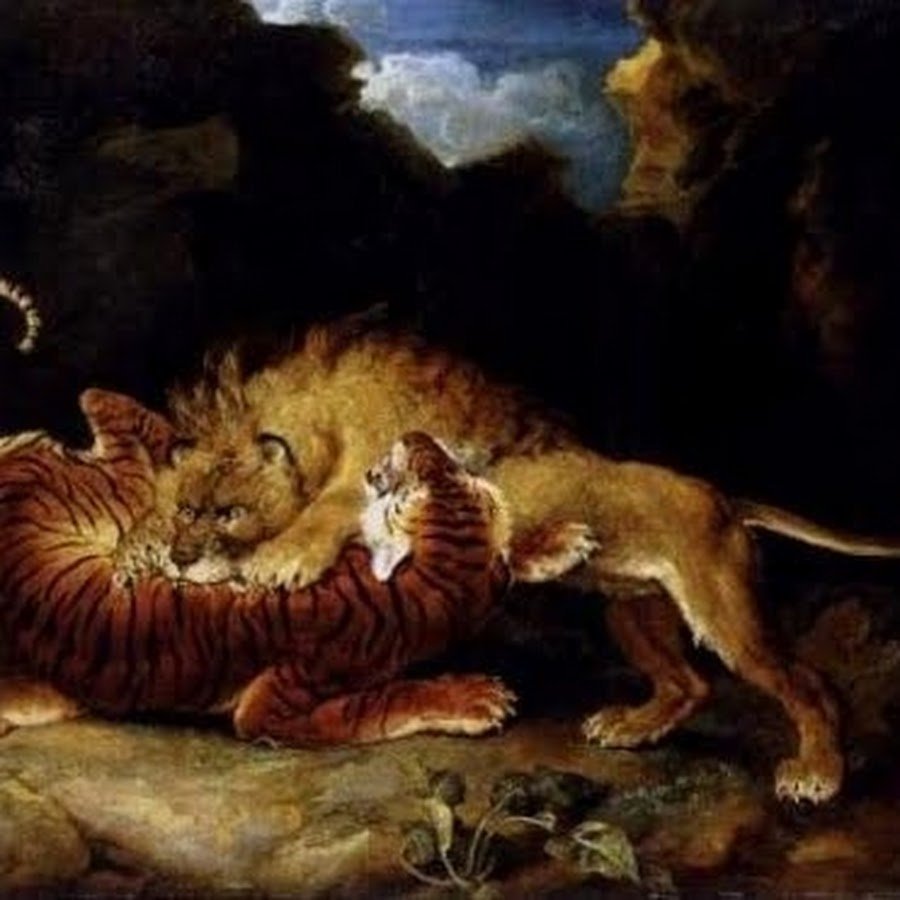 Лев и тигр битва