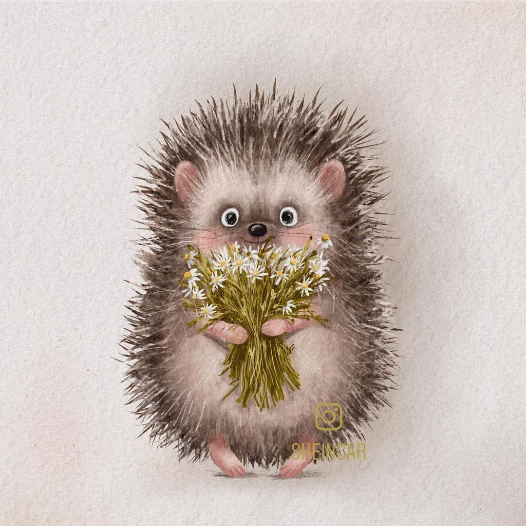 Ёжик в ромашках