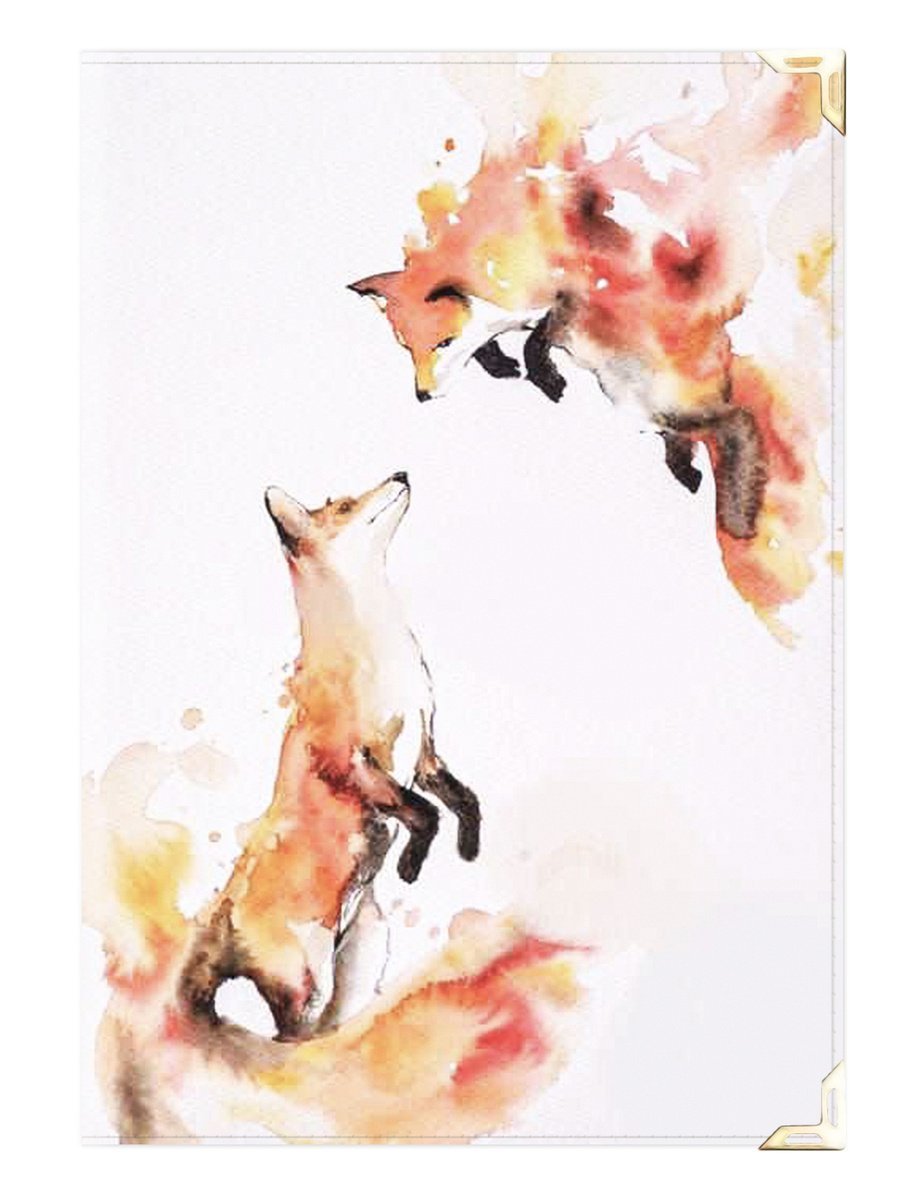 Кицунэ лиса акварель