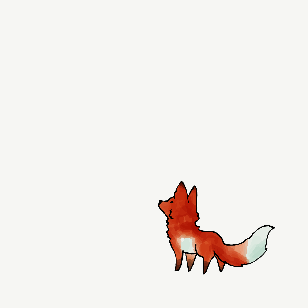Лиса арт на белом фоне