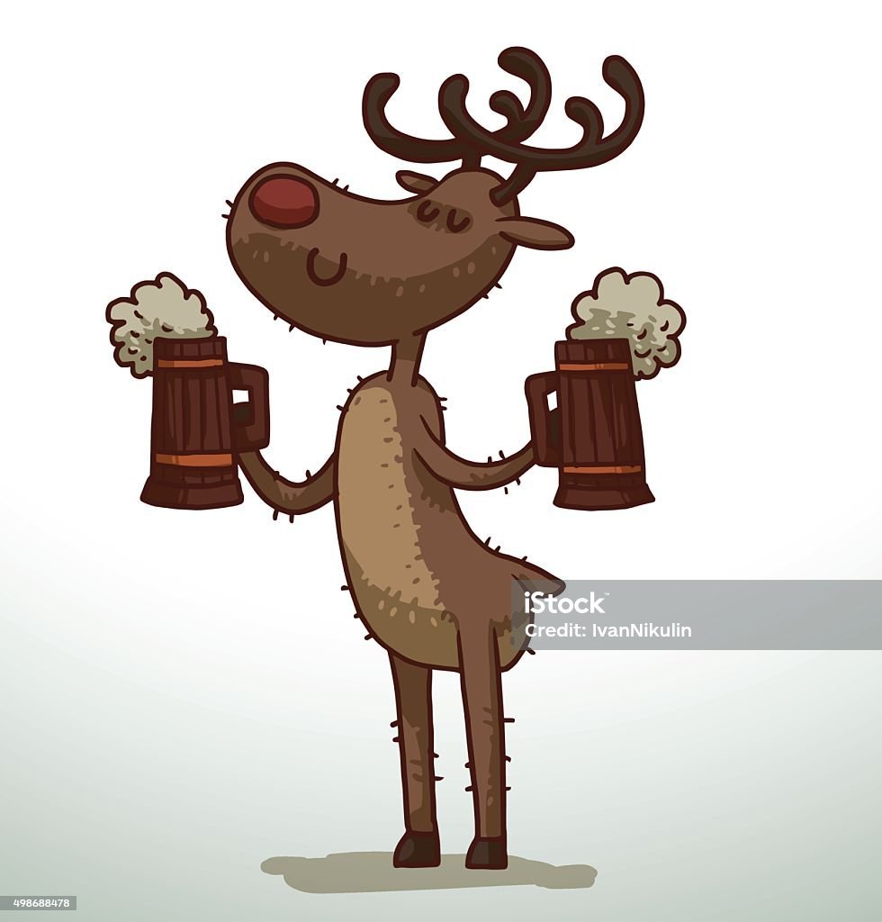 Лось с кружкой пива