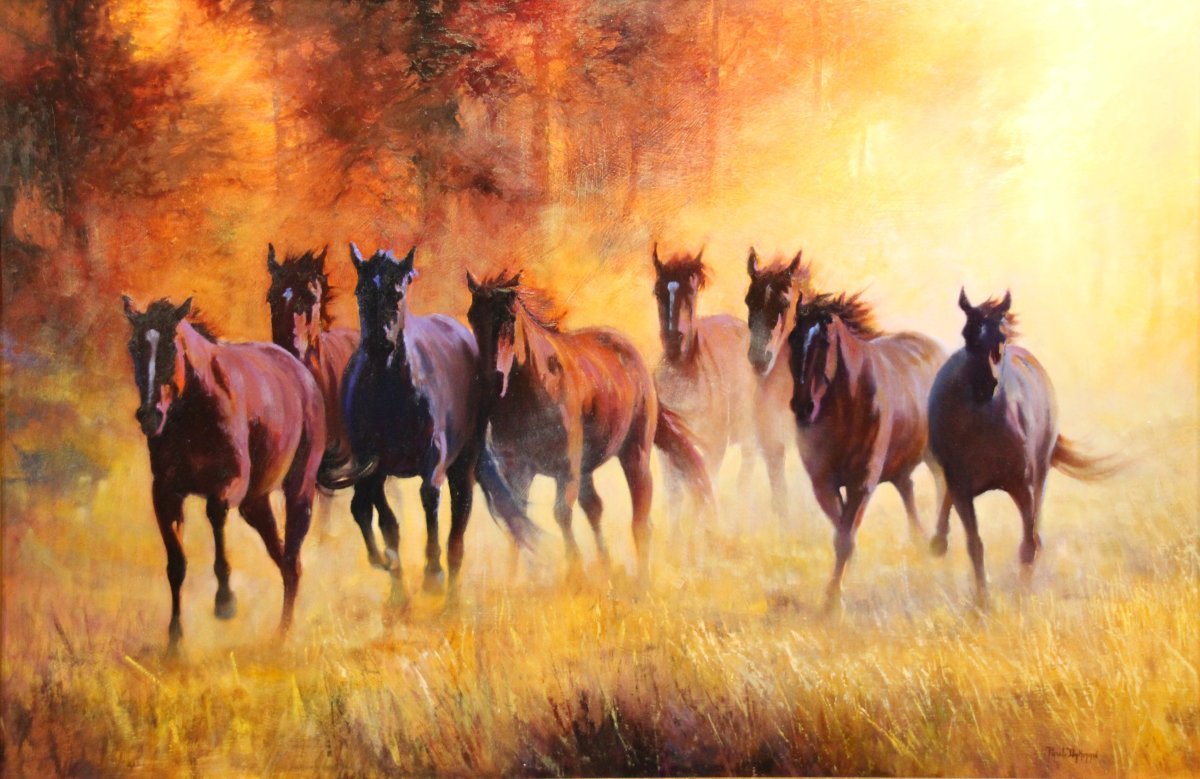 Табун лошадей живопись