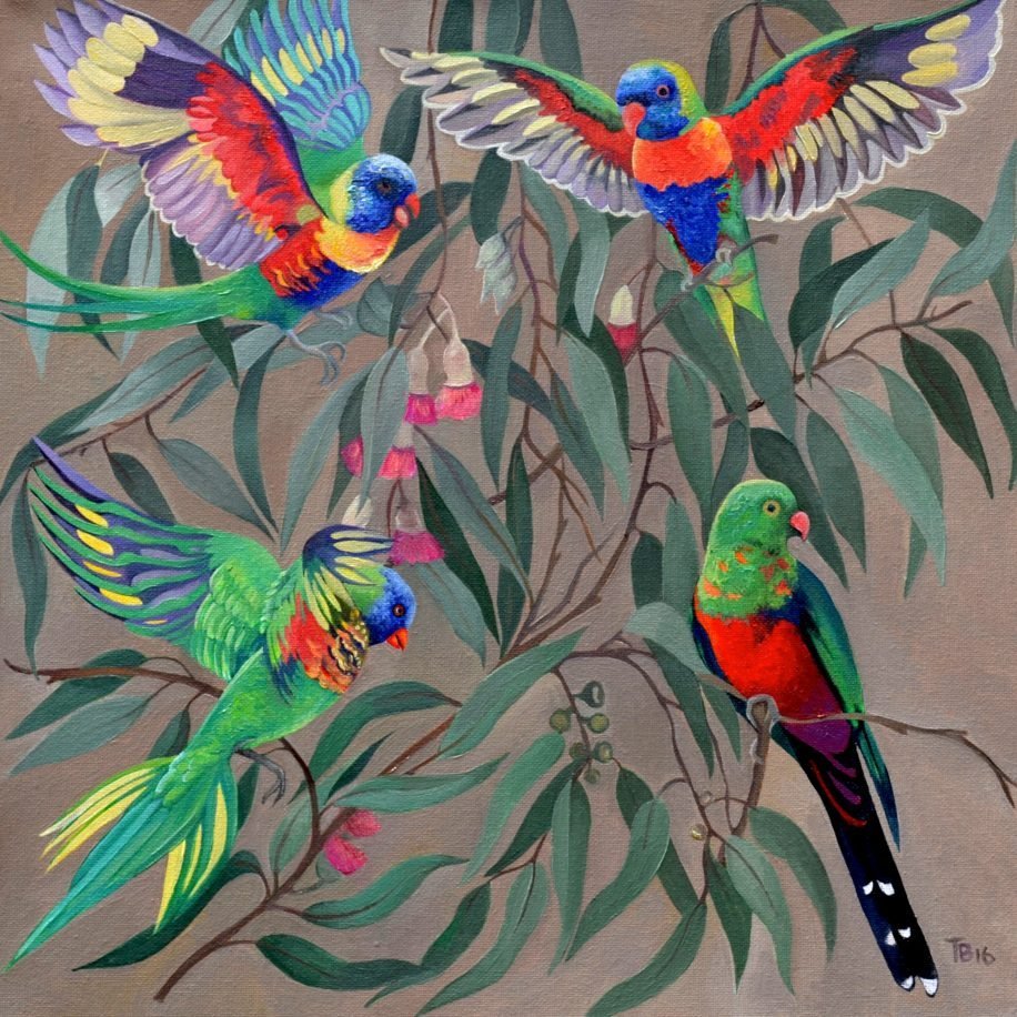 Панно разноцветные птицы