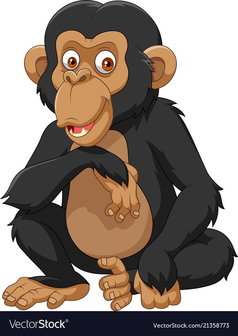 Шимпанзе мультяшный в одежде