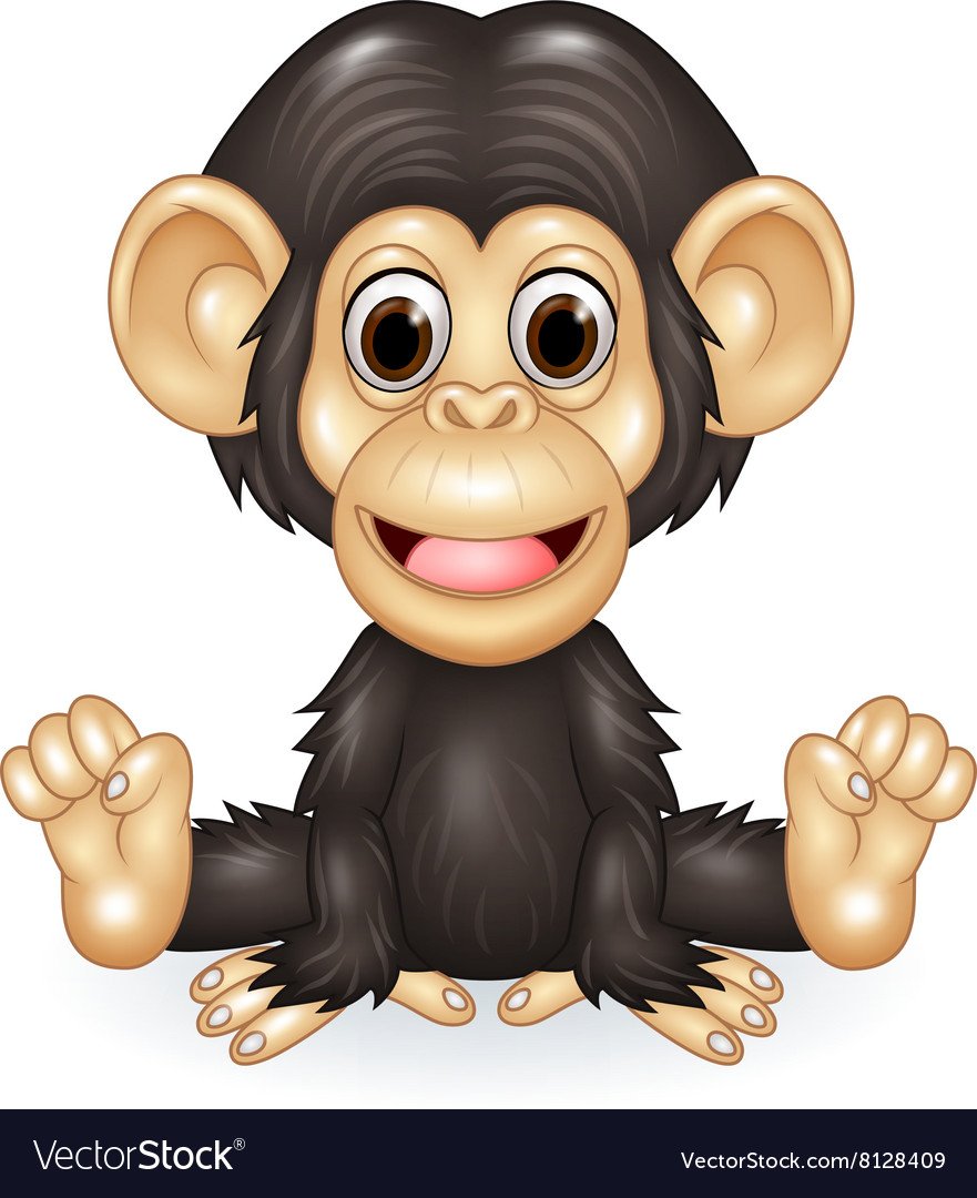 Обезьяна мультяшная сидит
