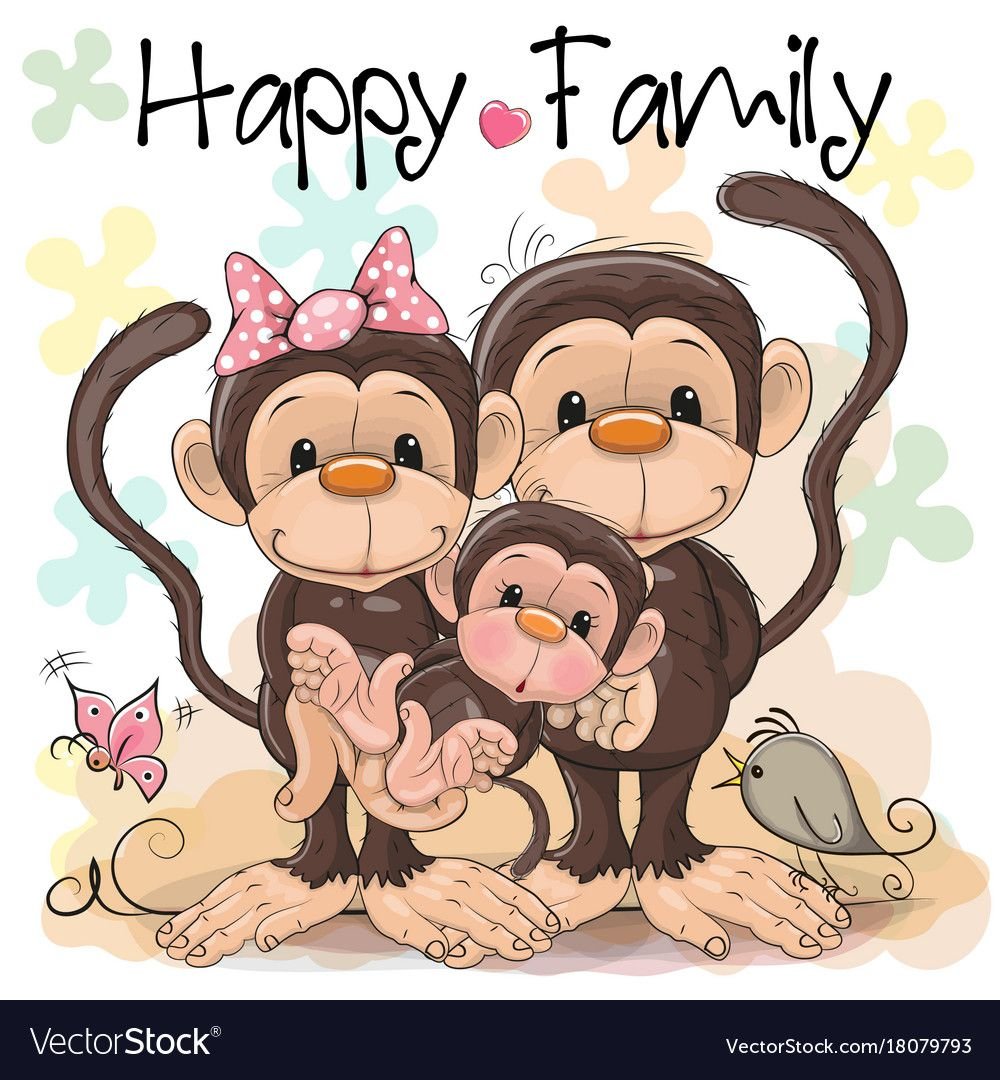 Семья обезьянок для детей