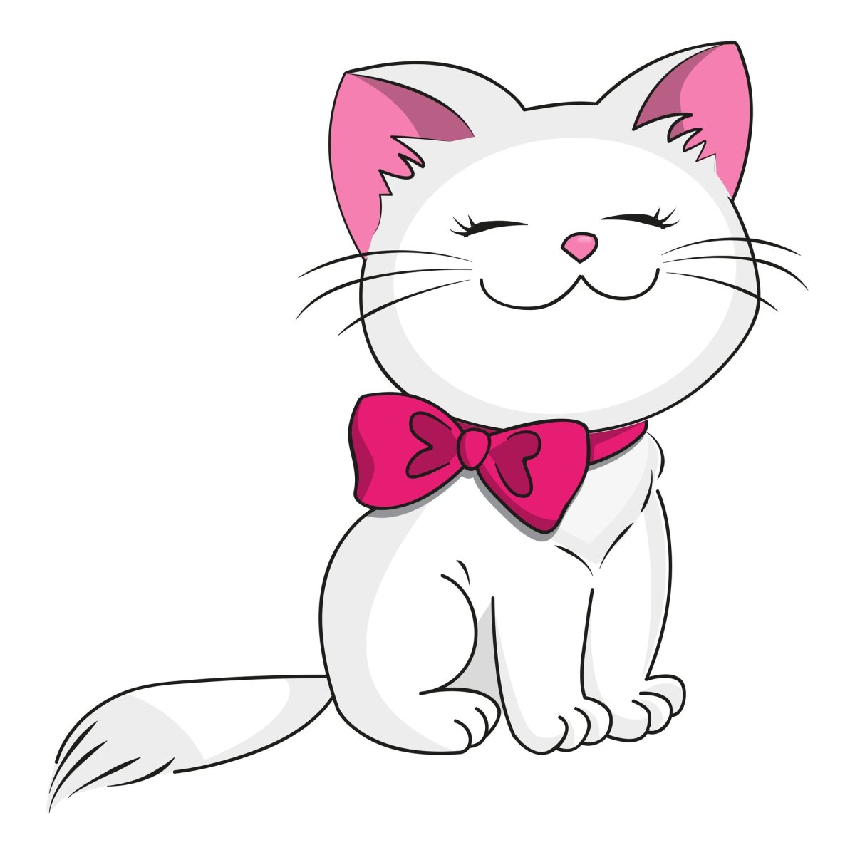 Котенок с бантом иллюстрация