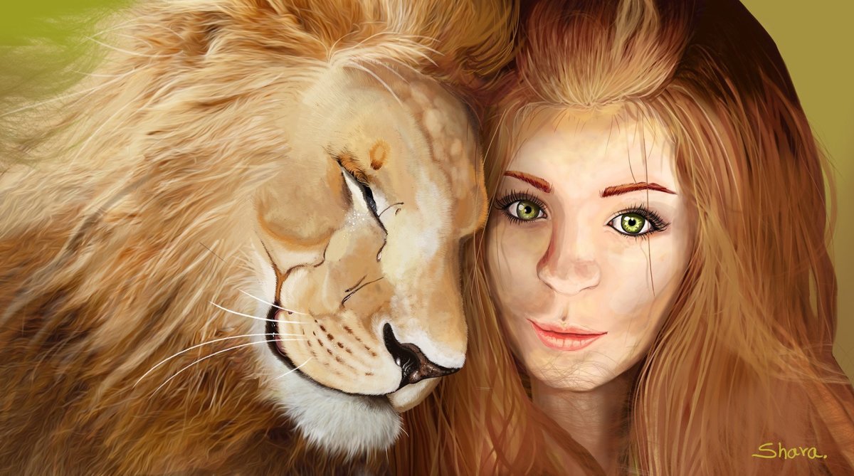Девушка Лев арт