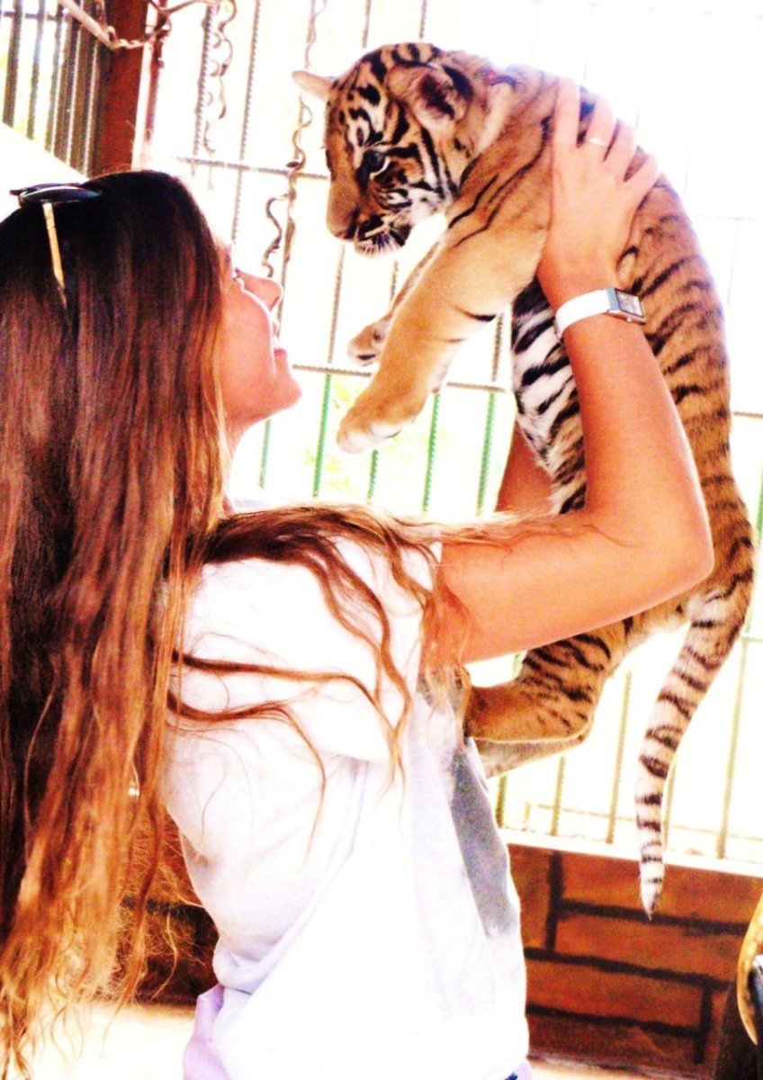 Тигр и рыжая девушка