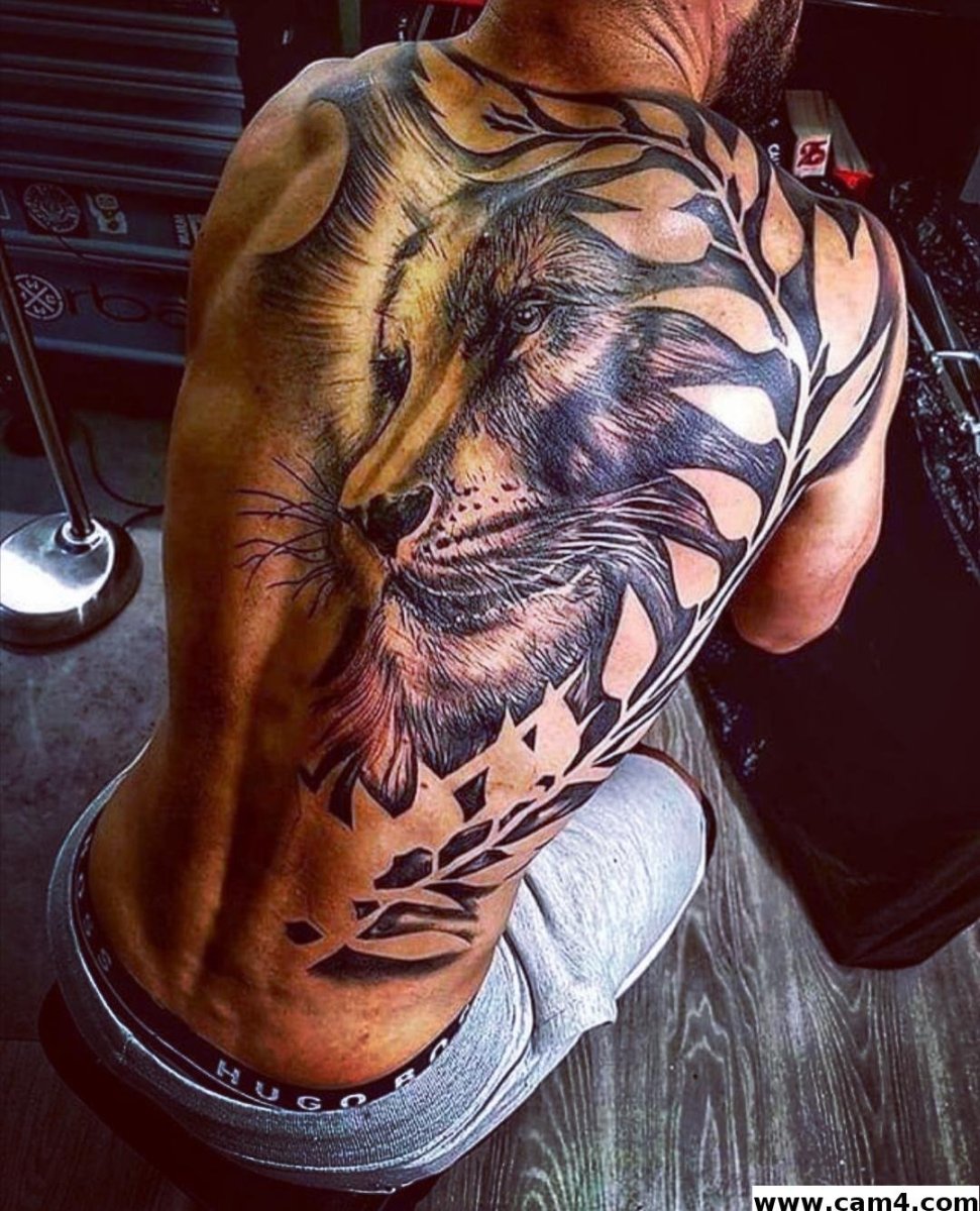 Тату тигра на спине