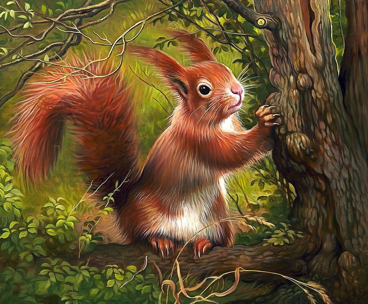 Алмазная мозаика Белочка