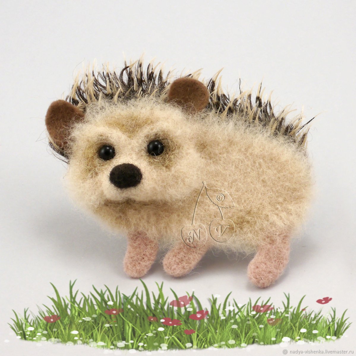 Брошь Ежик из шерсти