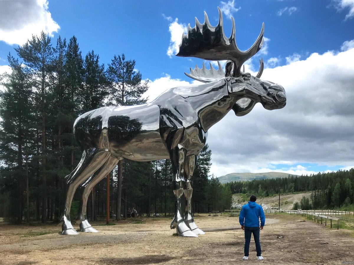 Статуя лося в Норвегии