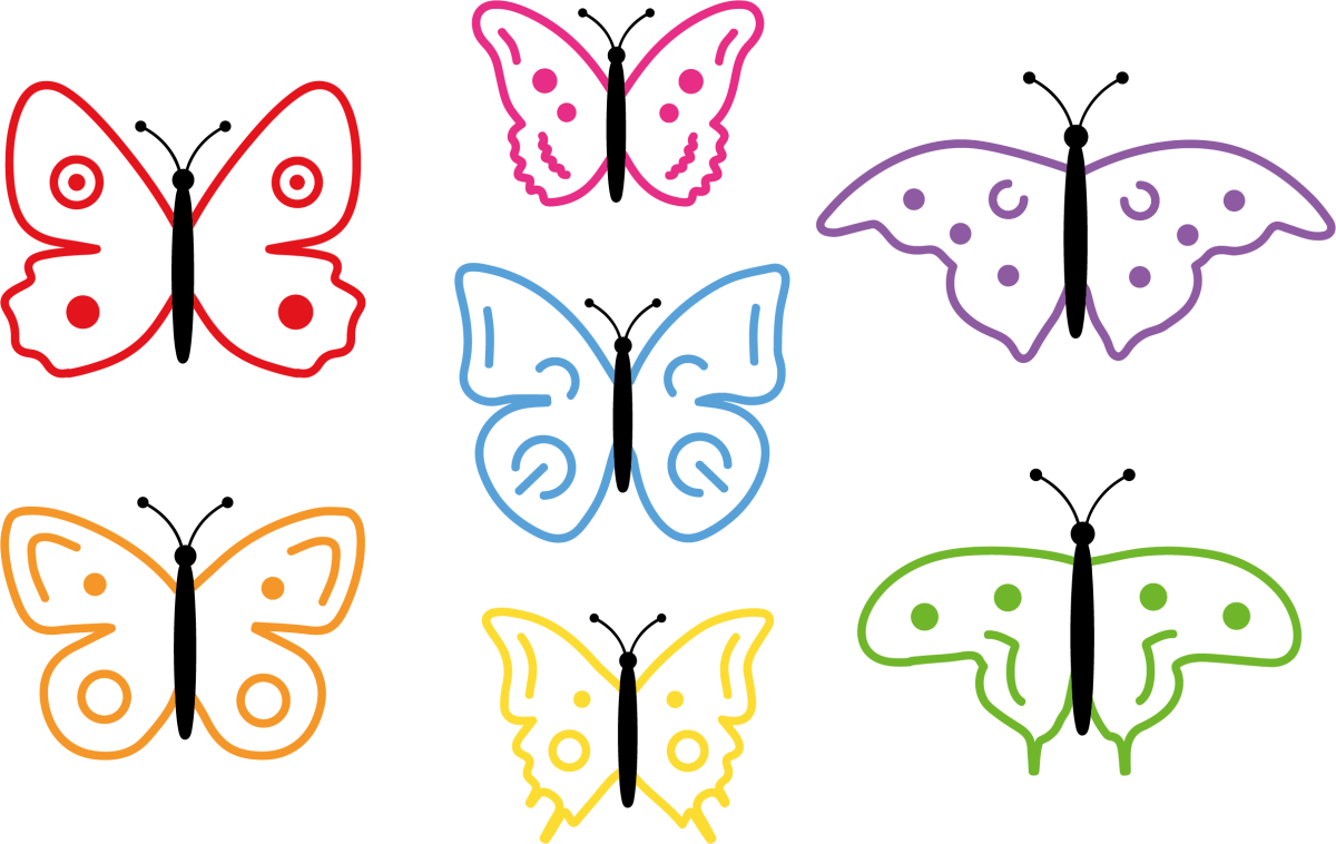 Бабочка для рисования детям