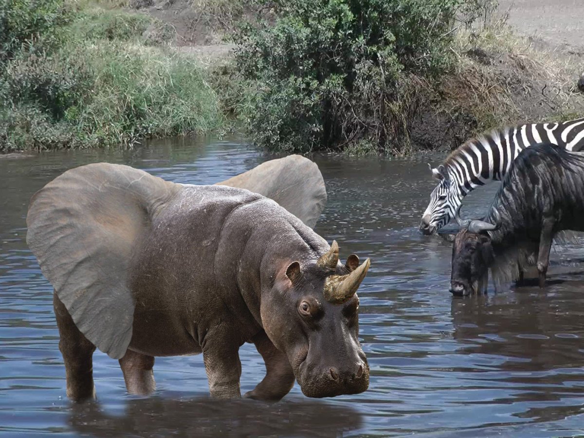 Слон Бегемот носорог