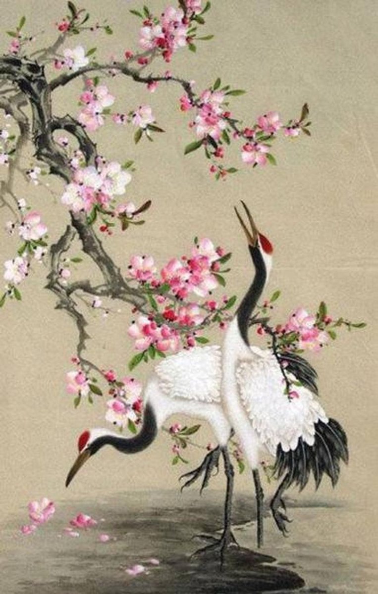 Японская живопись птицы