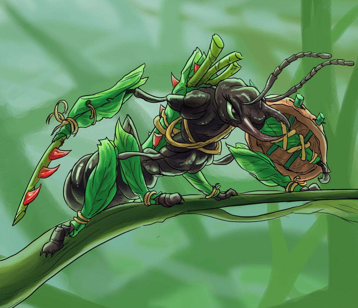 Чёрный муравей солдат