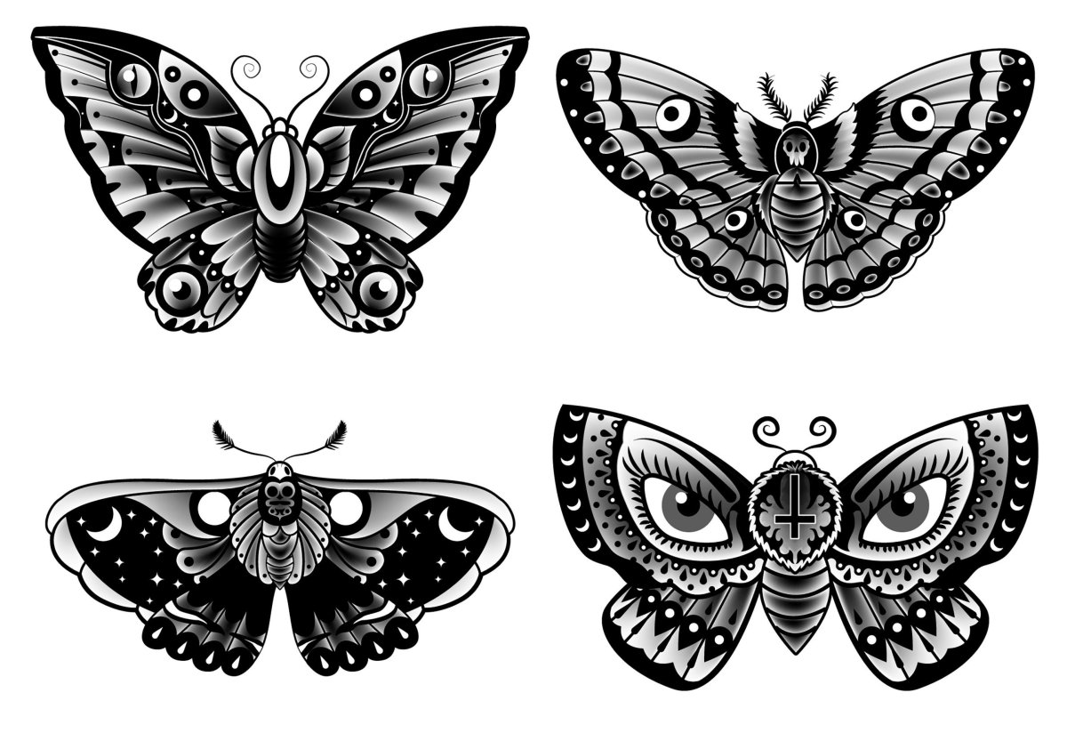 Тату бабочка эскизы мужские