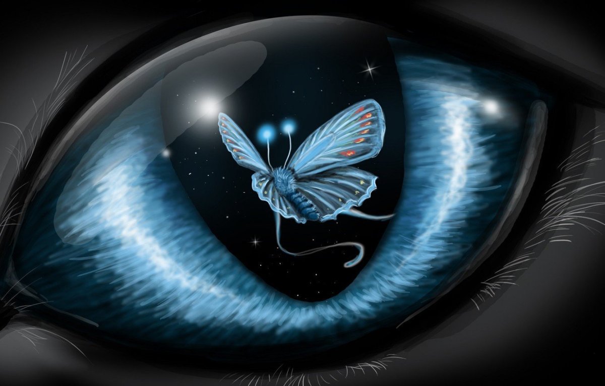 Синие бабочки фэнтези