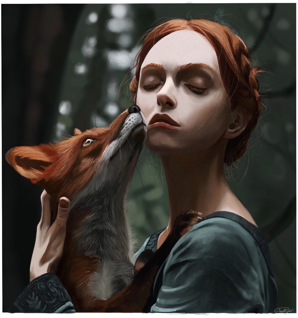 Ведьма с лисами