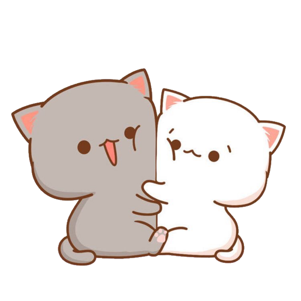 Котики обнимаются арт