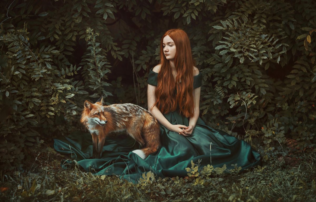Лиса с длинными волосами