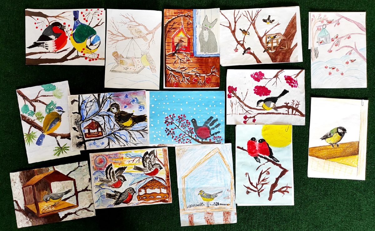 Лесные птицы рисунки