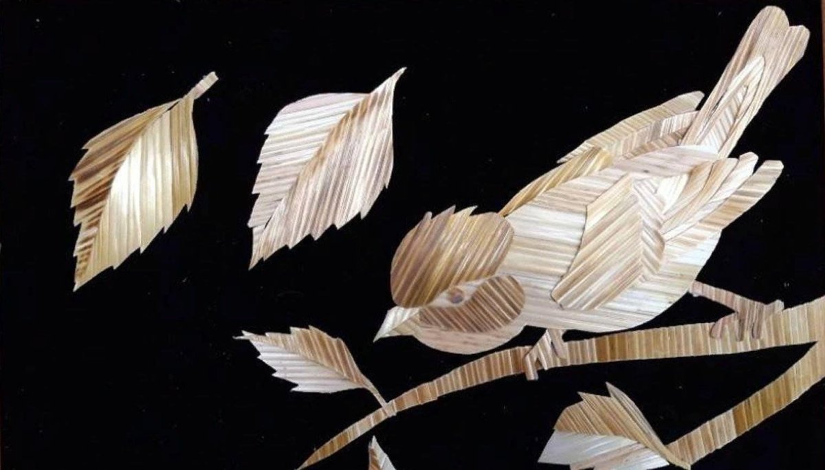 Панно из соломы для детей