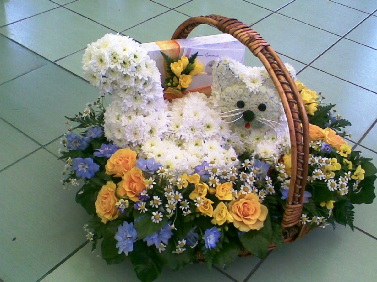 Букеты в виде животных