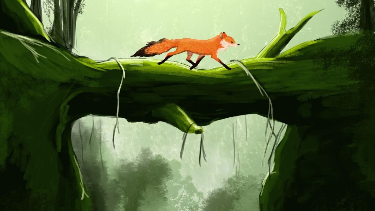 Обои на рабочий стол лиса арт