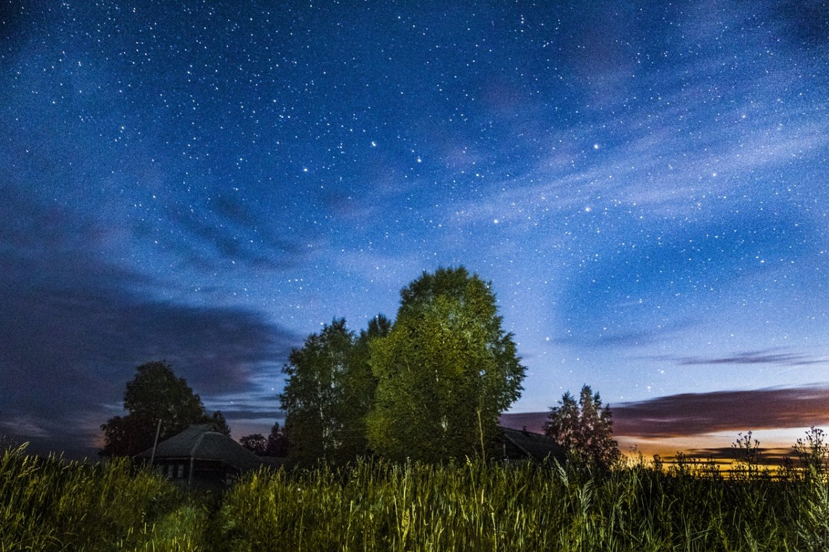 Звездное небо в деревне Валдайский район