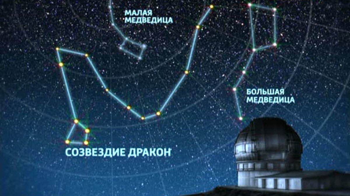 Расположение созвездия дракон