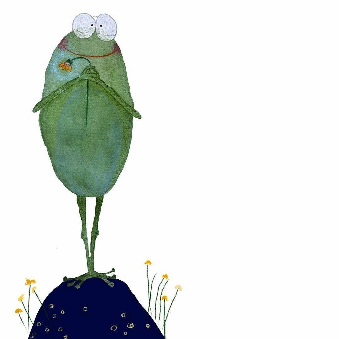 Эстетичные рисунки легкие лягушки