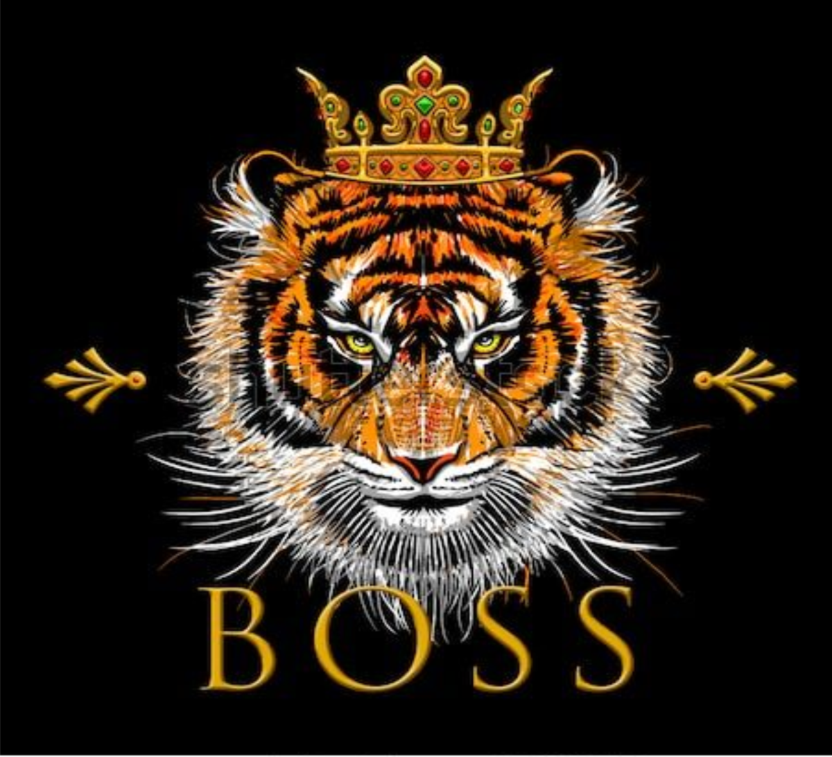 Тигр с короной на голове