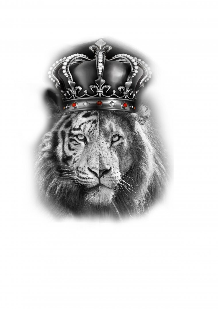 Лев с короной на голове